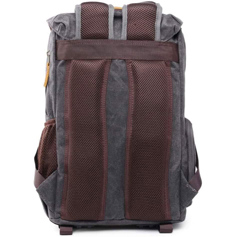 Allacki Waterproof Shock-Resistant Canvas Camera Bag Retro Style Travel Backpack