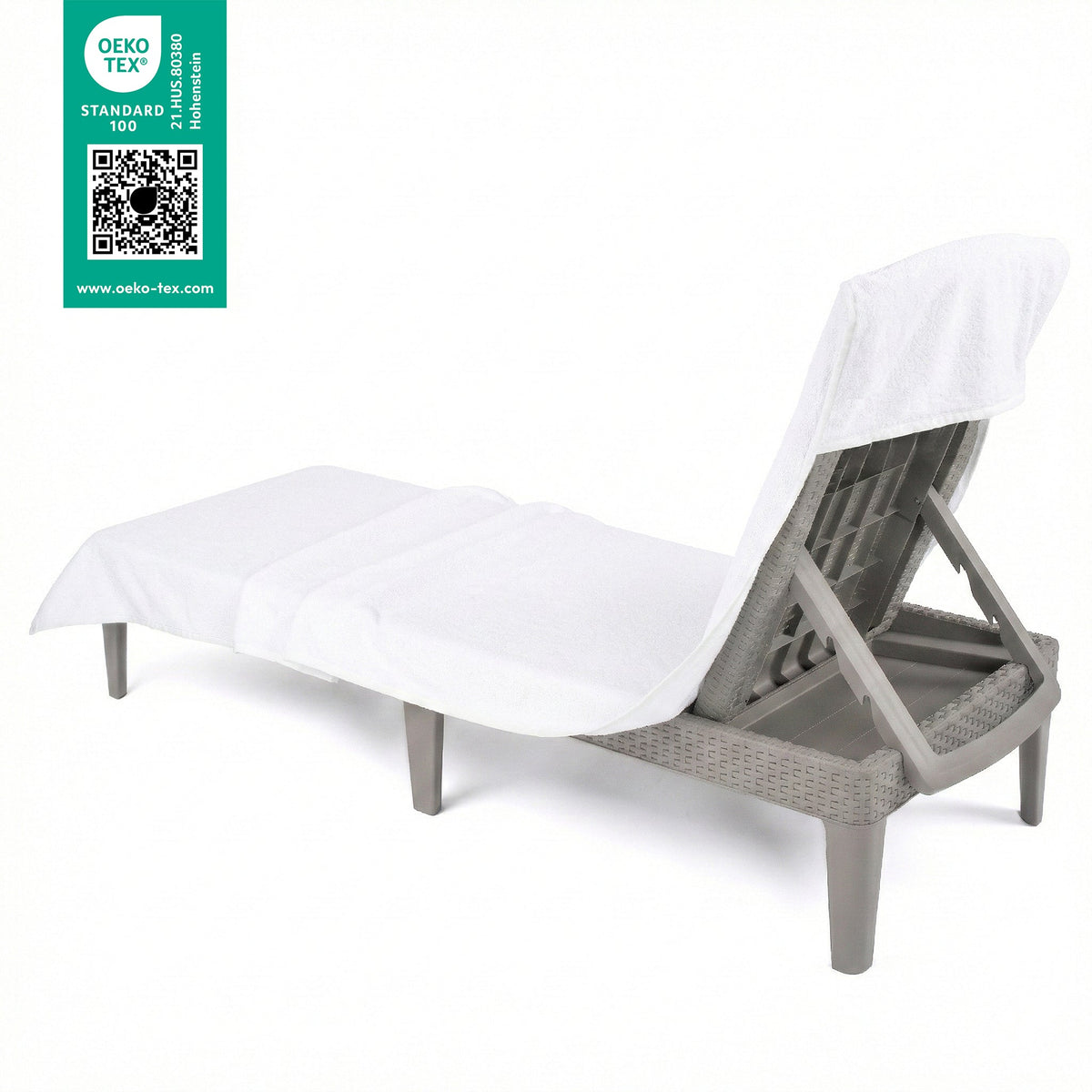 American Soft Linen 2 Pack Chaise Lounge Covers with Pocket, 86" x 32" Oversized Beach and Pool Lounge Chair Towels