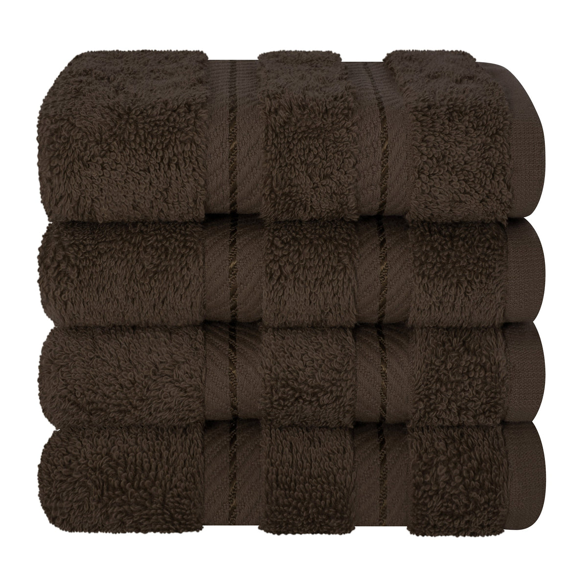 4 Piece 100% Cotton Softness, Elegance, Comfort Washcloth Turkish Towel Set