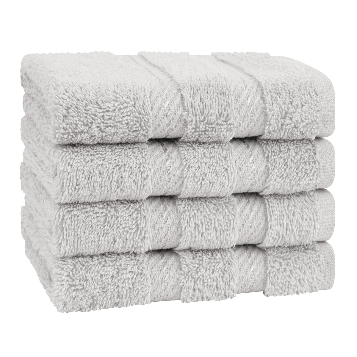 4 Piece 100% Cotton Softness, Elegance, Comfort Washcloth Turkish Towel Set