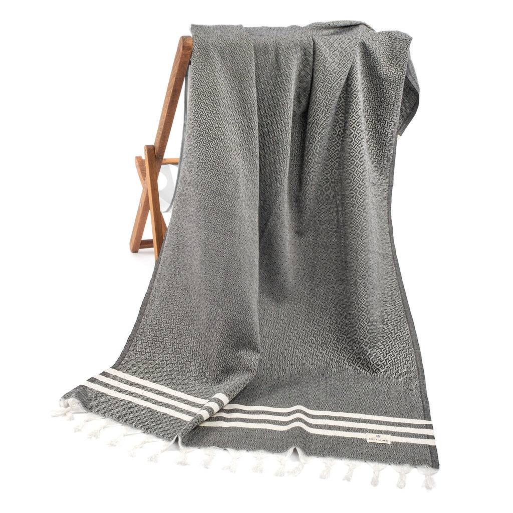 American Soft Linen, 100% Bamboo Turkish Peshtemal Beach Pool Towels, 40" x 70" Peshtemal Towels