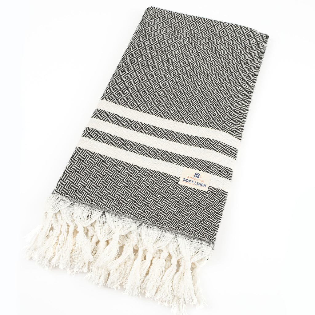 American Soft Linen, 100% Bamboo Turkish Peshtemal Beach Pool Towels, 40" x 70" Peshtemal Towels