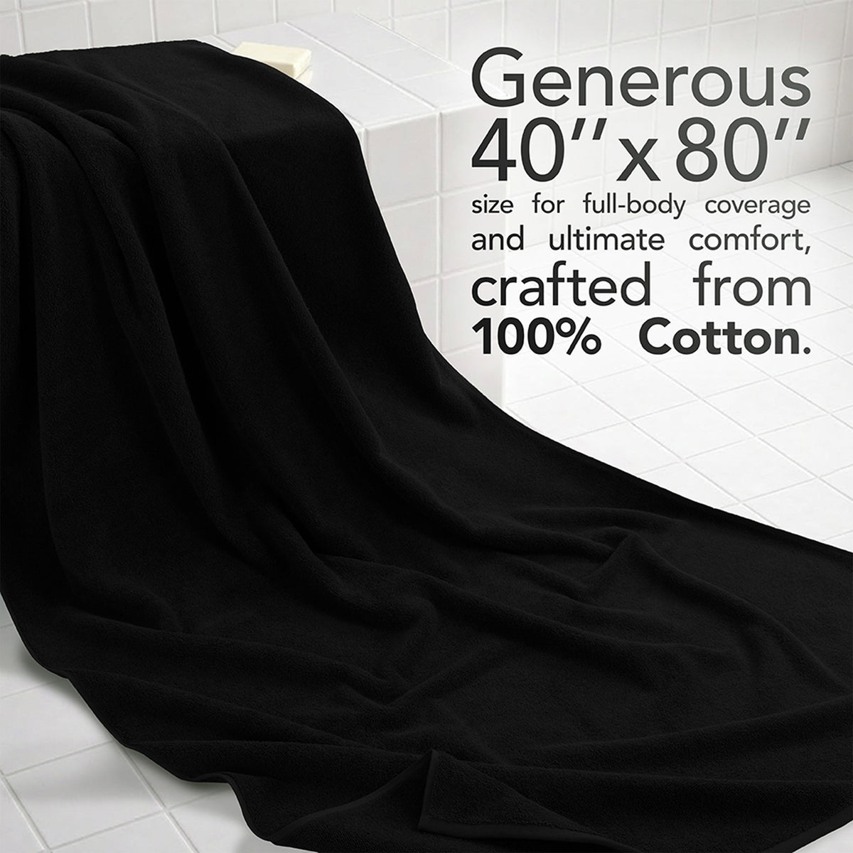 40x80 Inch Premium Bath Sheet OVERSIZED 100% Ring Spun Cotton, Luxury, Maximum Softness, Extra Large Bath Towel