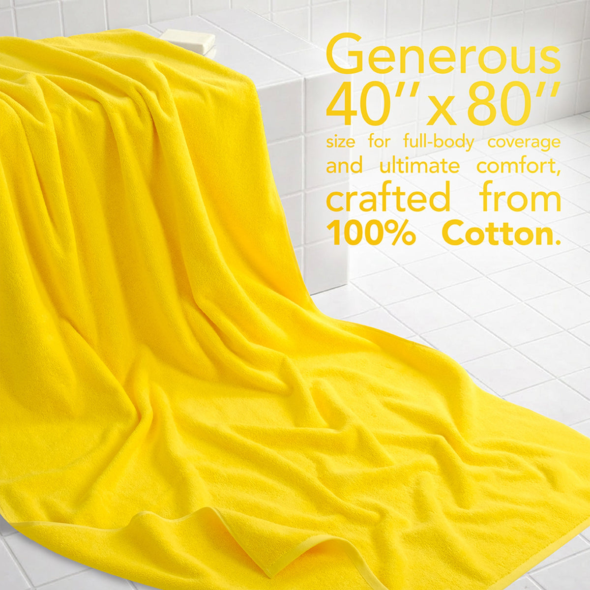40x80 Inch Premium Bath Sheet OVERSIZED 100% Ring Spun Cotton, Luxury, Maximum Softness, Extra Large Bath Towel