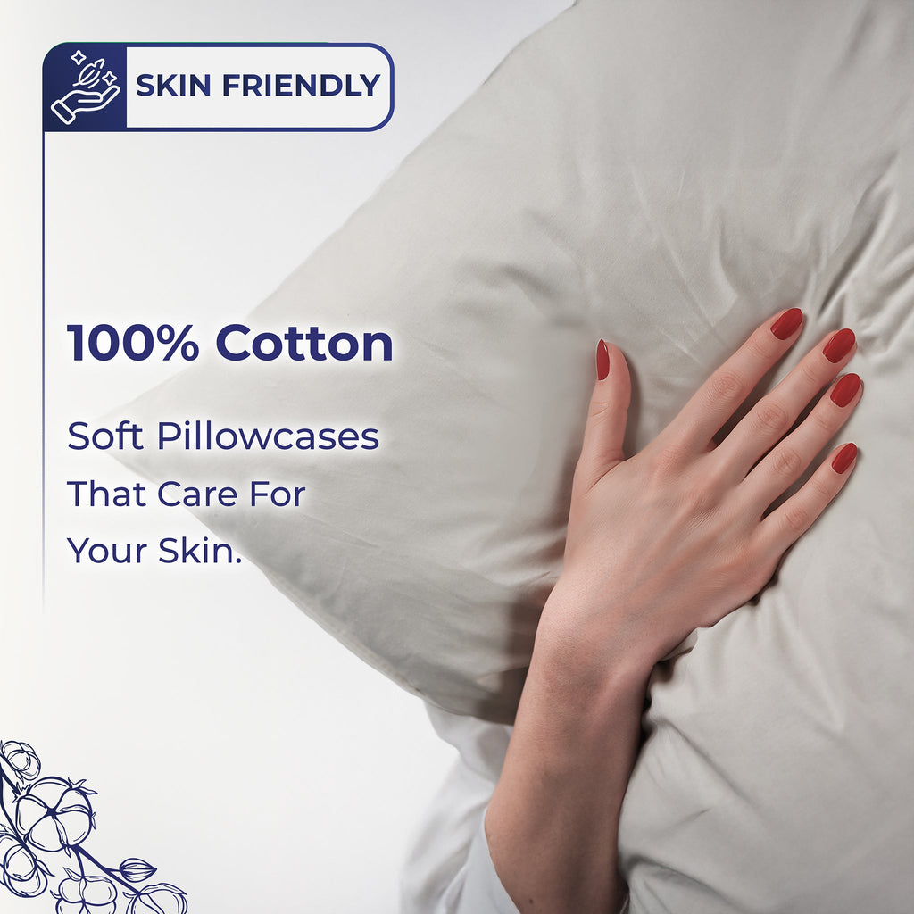 American Soft Linen 100% Cotton Sateen Pillowcase Set (2 Piece) - Soft, Breathable, Hotel Quality Pillow Covers