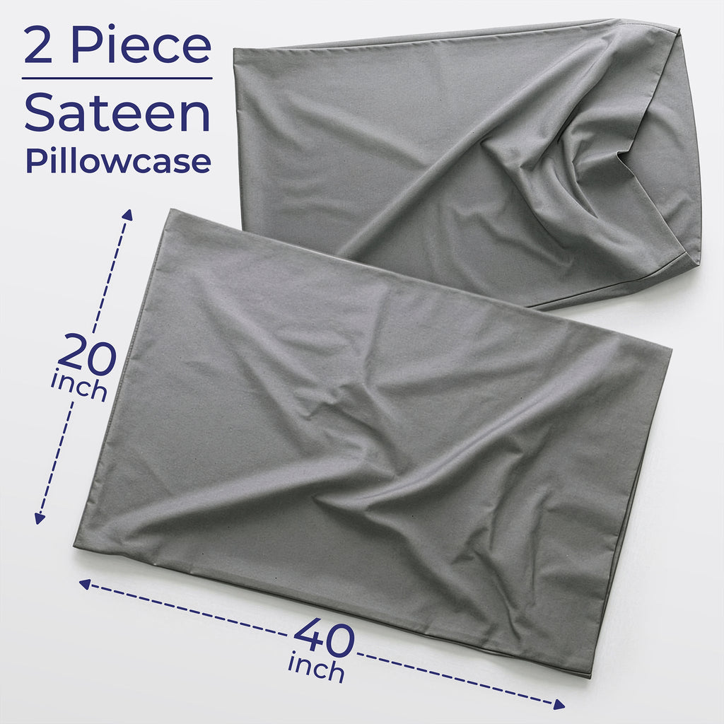 American Soft Linen 100% Cotton Sateen Pillowcase Set (2 Piece) - Soft, Breathable, Hotel Quality Pillow Covers