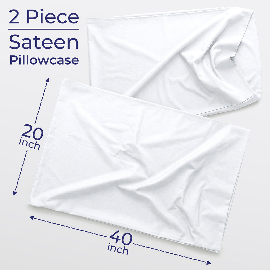 American Soft Linen 100% Cotton Sateen Pillowcase Set (2 Piece) - Soft, Breathable, Hotel Quality Pillow Covers