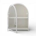 Arched White Metal Wall Display Cabinet