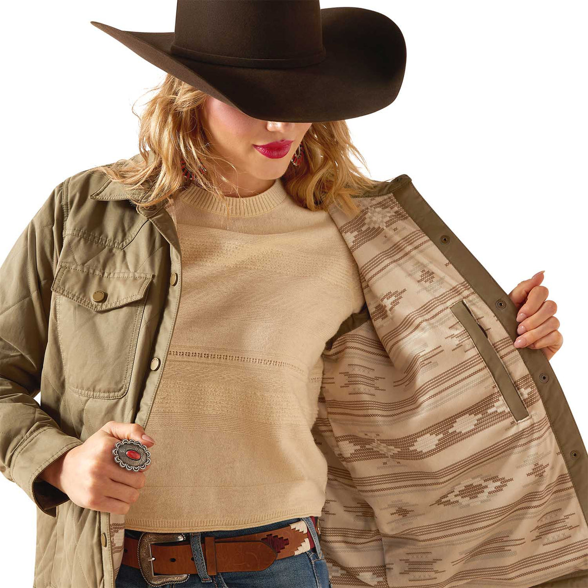 Ariat Womens Grizzly Quilted Barn Jacket – Warm Wind-Resistant Fleece-Lined Workwear Jacket
