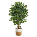 5.5'Palace Ficus Artificial Tree with in Handmade Natural Jute and Cotton Planter