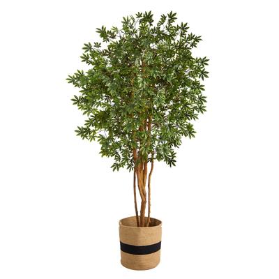 6'Japanese Maple Artificial Tree in Handmade Natural Cotton Planter