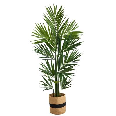 7'Kentia Artificial Palm in Handmade Natural Cotton Planter