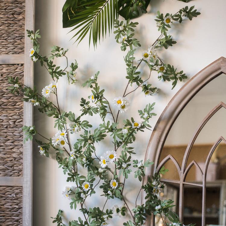 Artificial Sunflower Vine White 67" Long