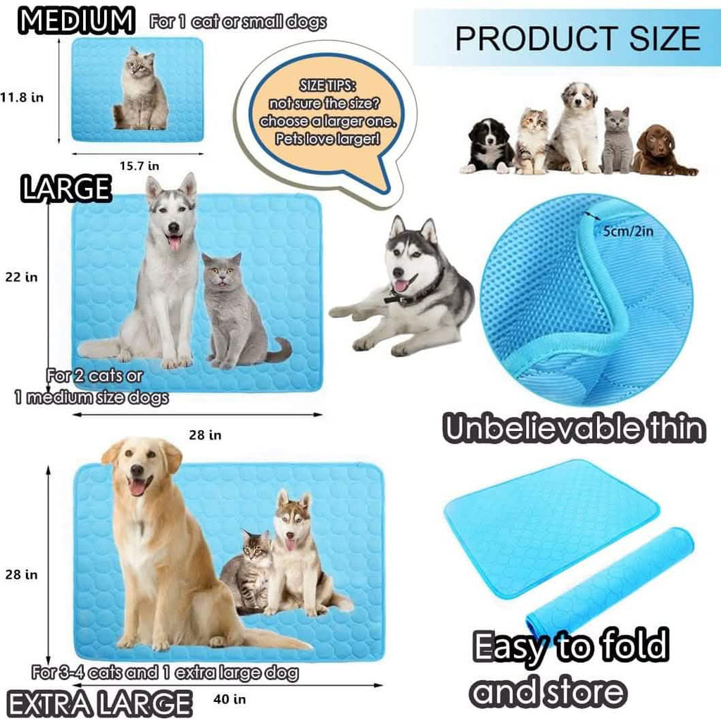 Automatic Cooling Dog Mat Washable Pet Sleeping Blanket Mat