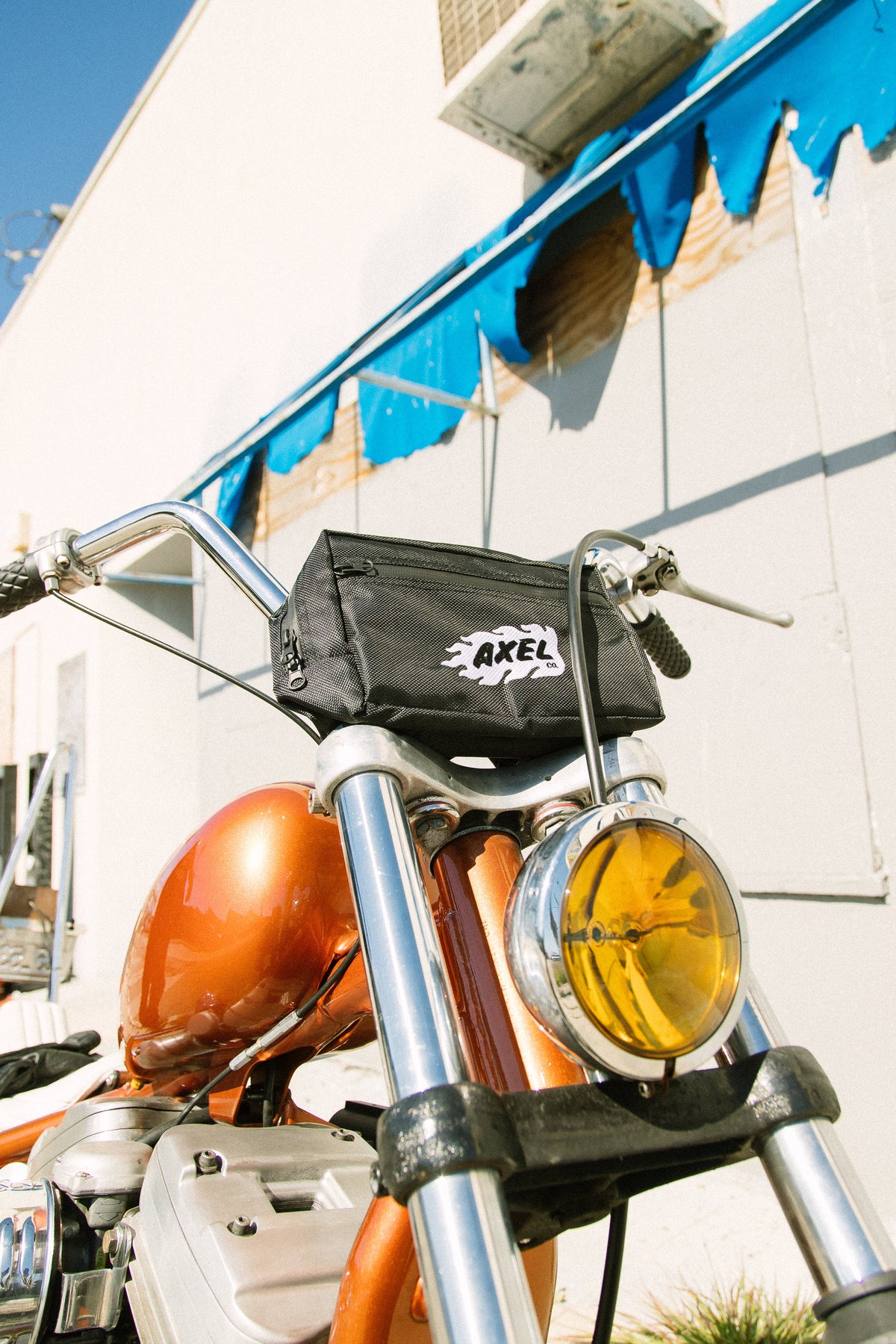 Black Canvas Motorcycle Bar Bag