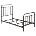 Twin Panel Bed With Ornate Design - Bronze