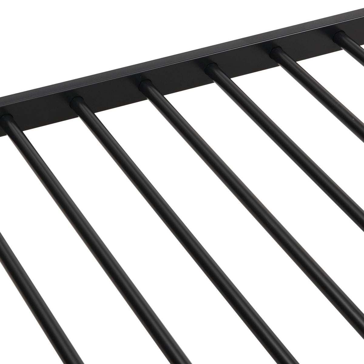 Modern Metal Bunk Bed, Full Over Full, No Box Spring Needed - Black