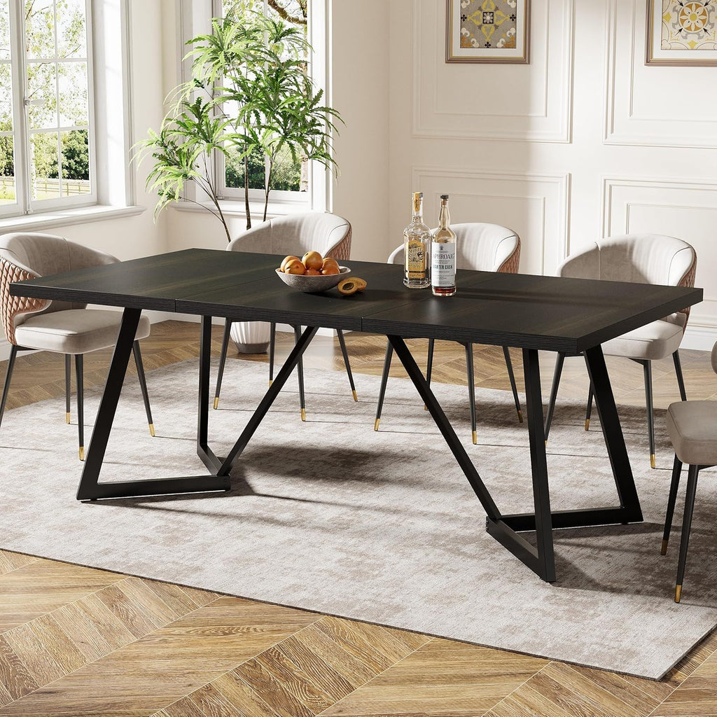 Rectangular Dining Table For 6 - 8 People - Black