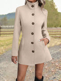 Womens Autumn Winter New Arrival Fashionable Casual Stand-Up Collar Coat
