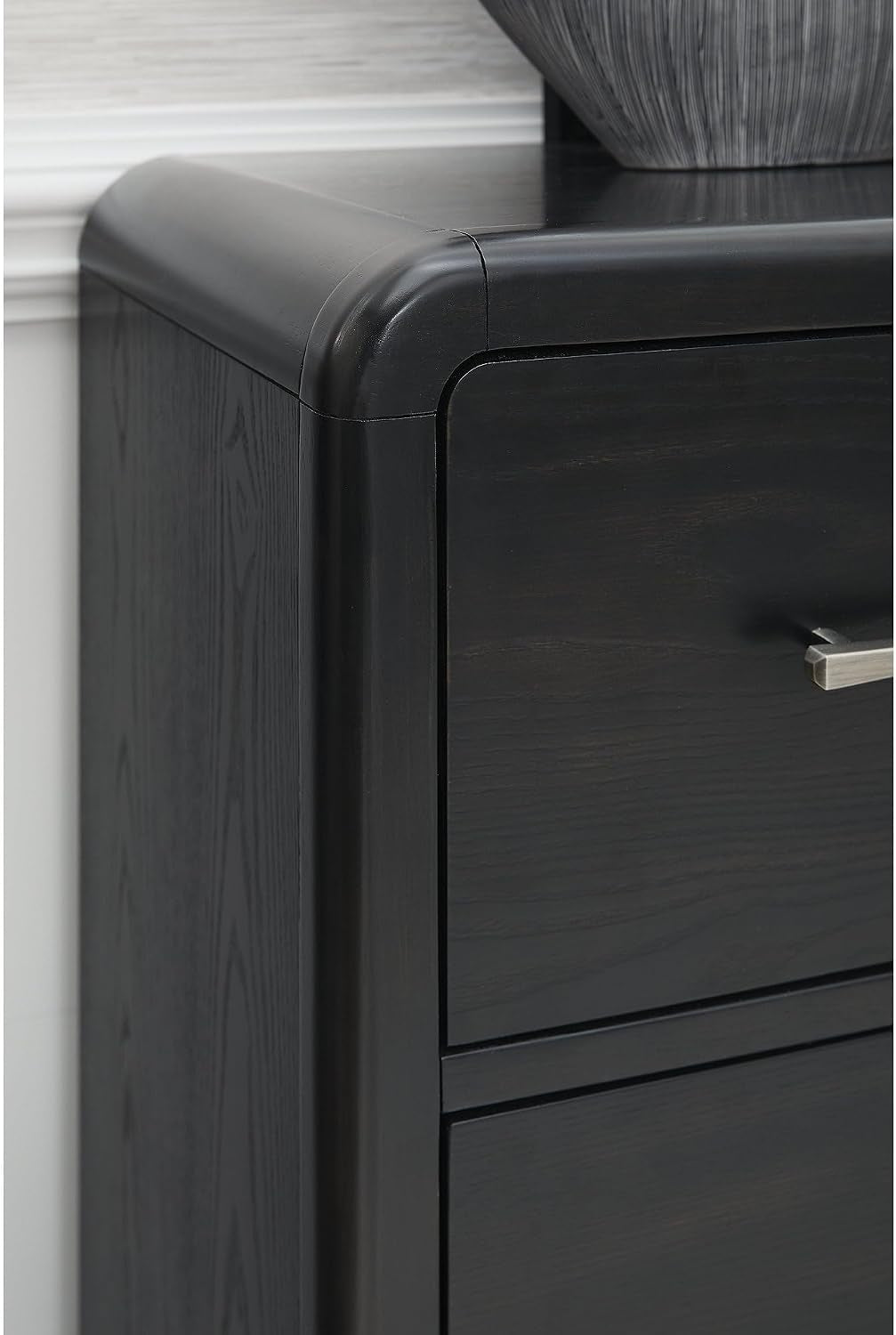 Signature Design by Ashley Rowanbeck Contemporary 7-Drawer Dresser and Mirror with Felt Lined Top, Black
