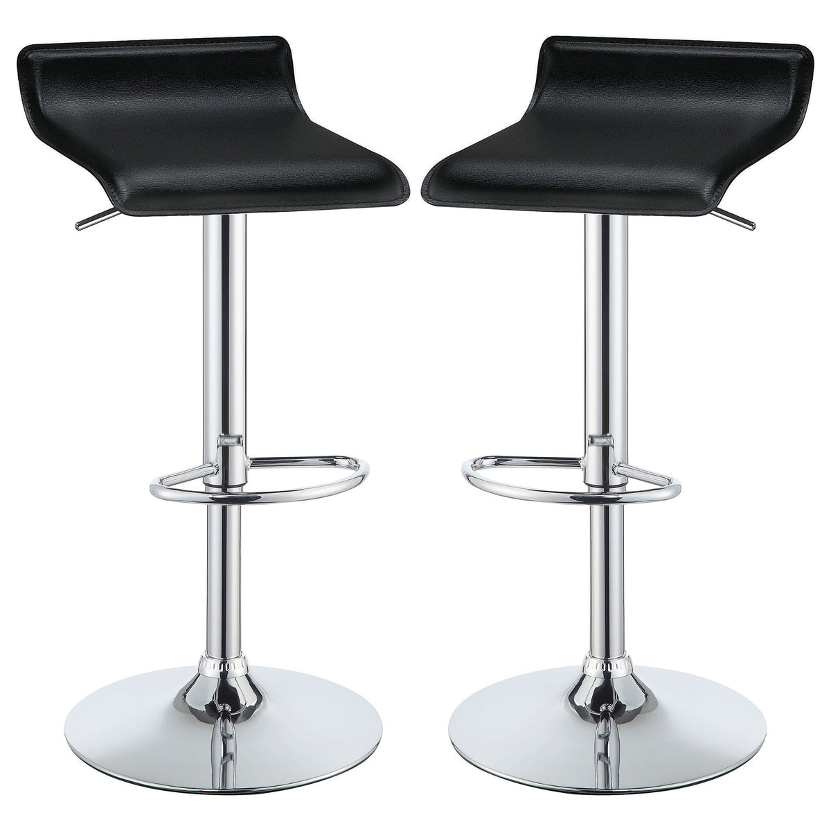 Backless Bar Stool With Adjustable Height - Black