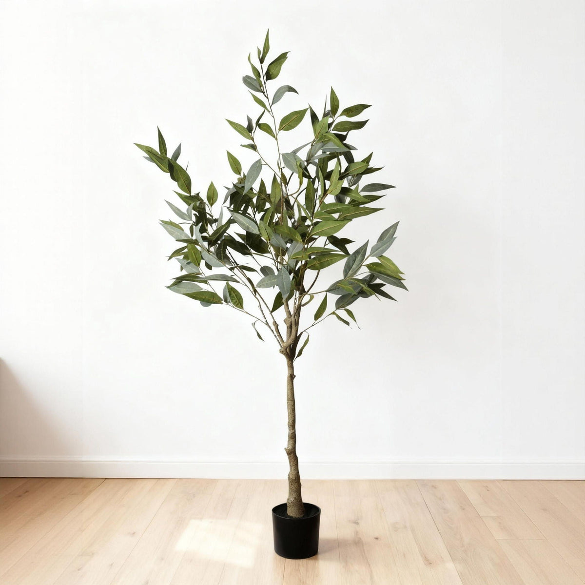 5Ft Realistic Artificial Eucalyptus Tree In Pot With Lush Leaves For Home Office Decor - Green Leaves