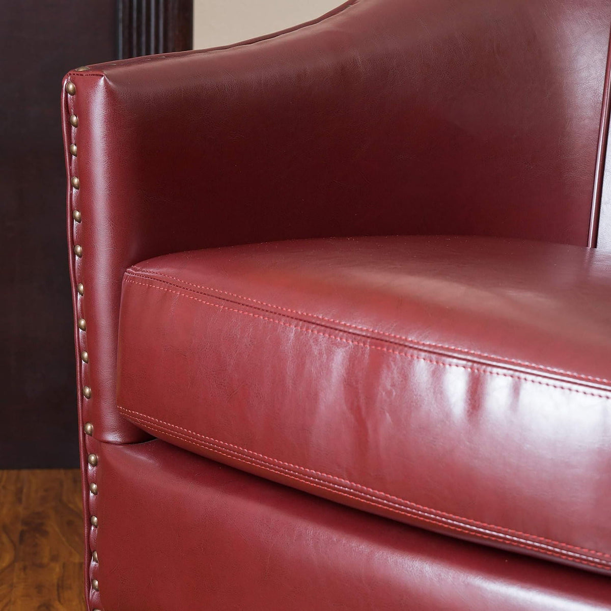 Enigmatica Upholstered Club Chair with Nailhead Trim