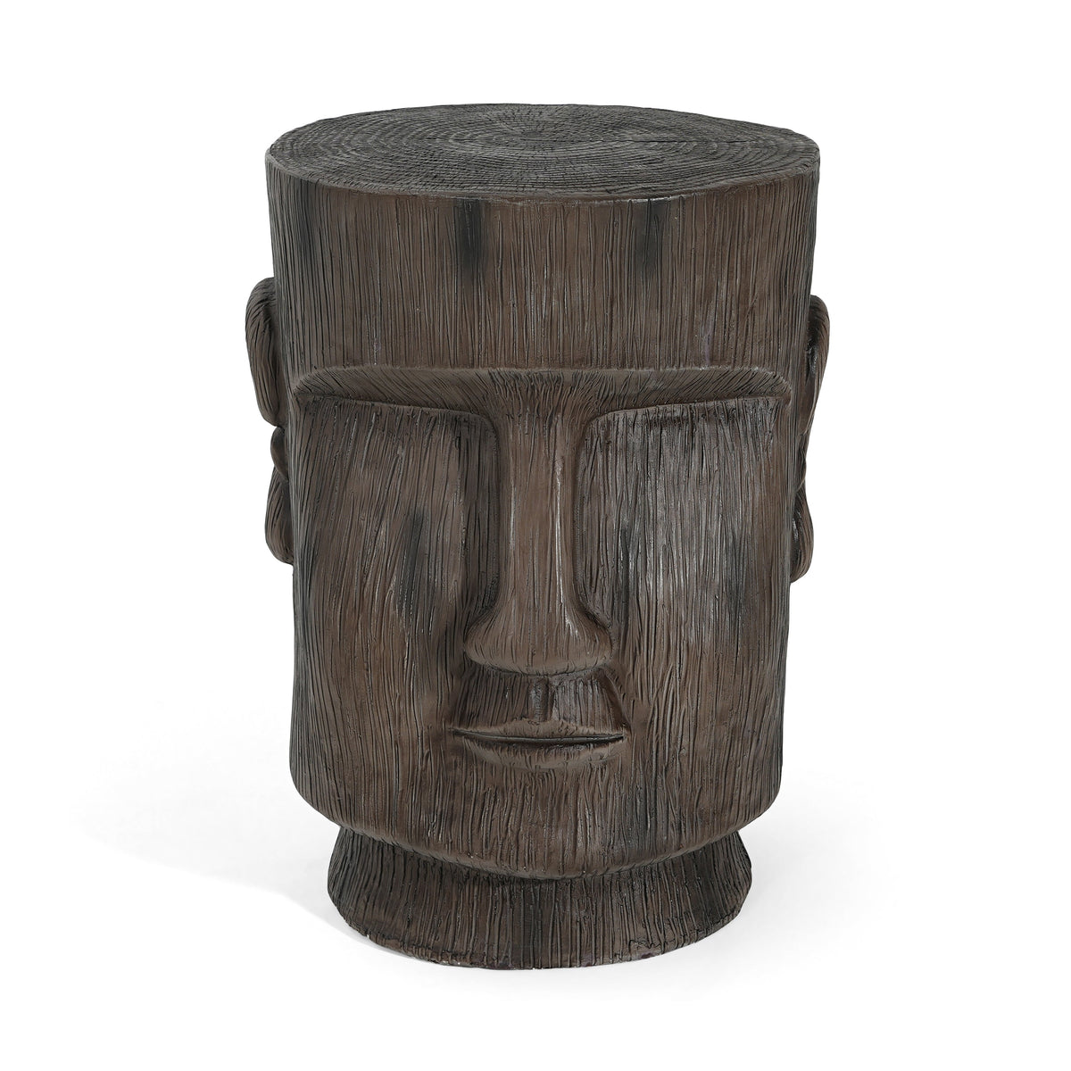 Outdoor Side Table Easter Island Moai Statue Pedestal