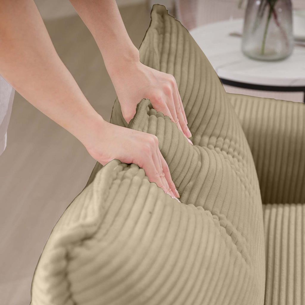 Modern Classic Fabric Single Chair Deep Seat Sofa With Pillow