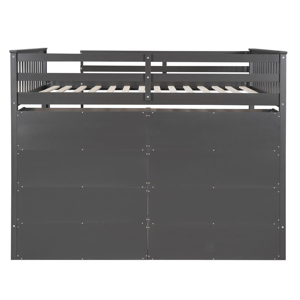 Loft Bed With 8 Open Storage Shelves And Built In Ladder