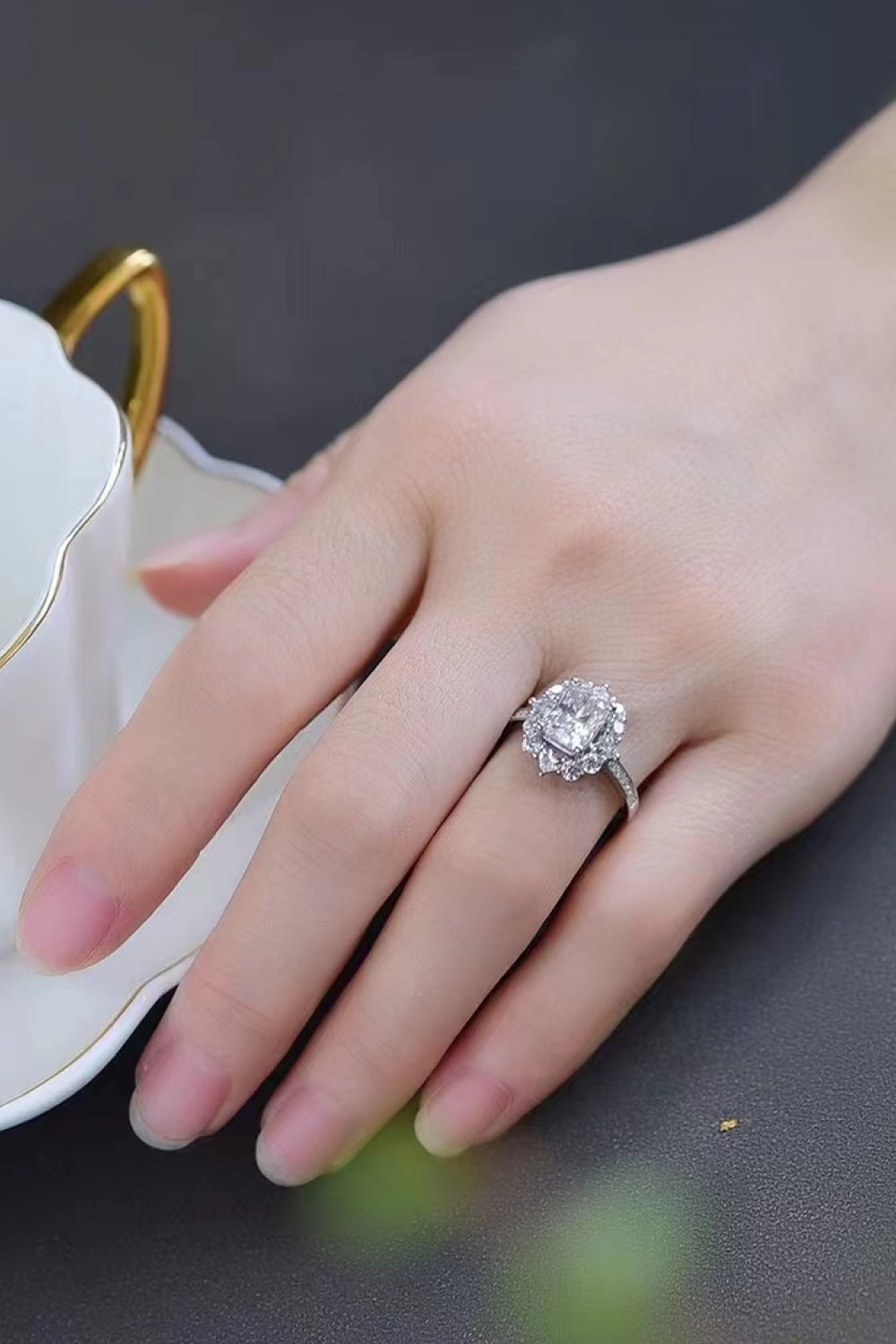 Need You Now 2 Carat Radiant-Cut Sparkala™ Ring (Platinum Over Pure Sterling Silver)