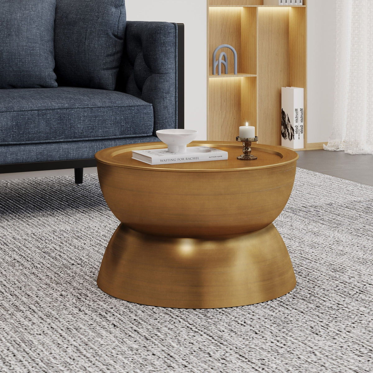 Sparling Modern Iron Hourglass Coffee Table