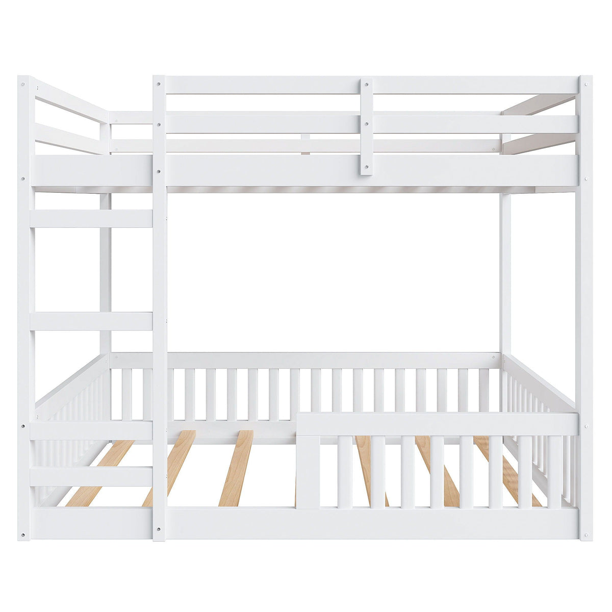Stylish Bunk Bed With Ladder And Guardrails