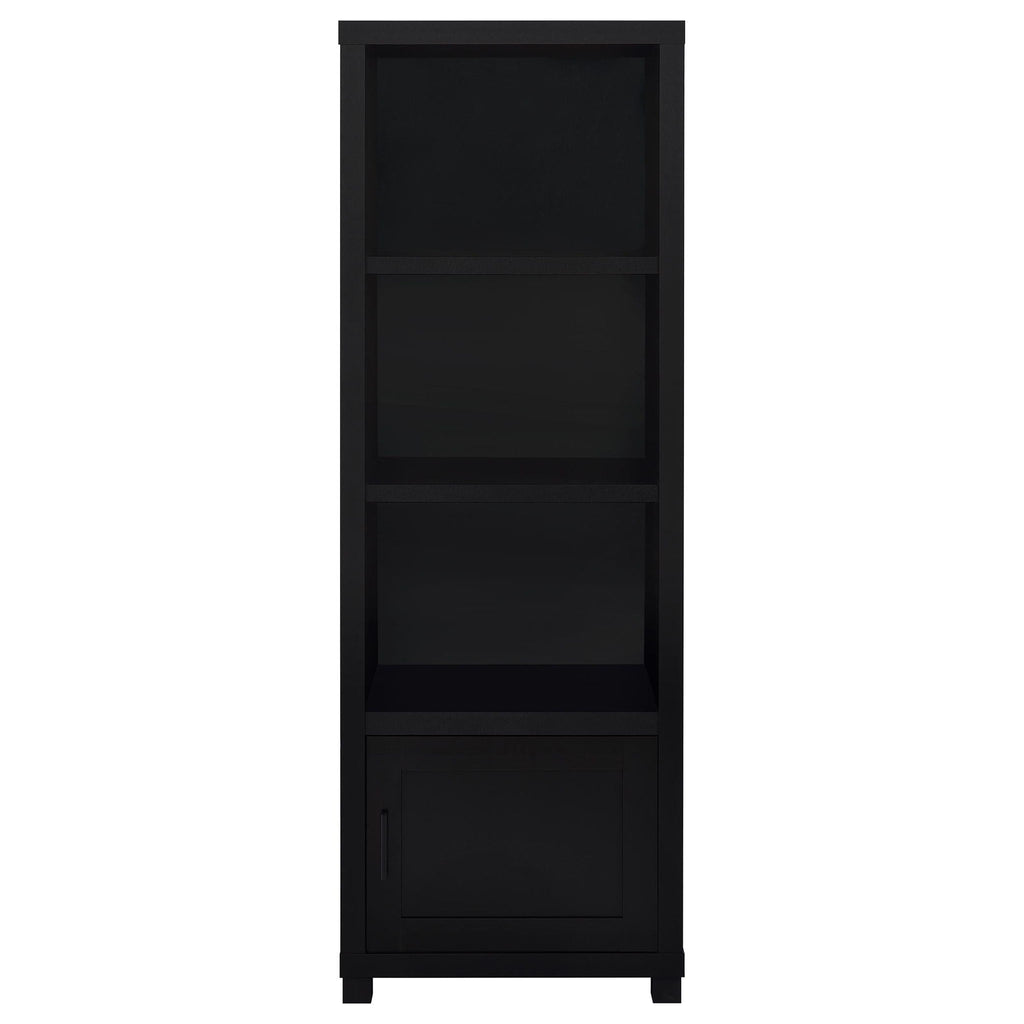 Sandl - 3 Shelf Media Tower With Cabinet Storage Solution - Black