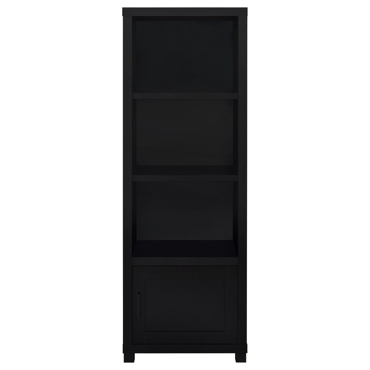 Sandl - 3 Shelf Media Tower With Cabinet Storage Solution - Black