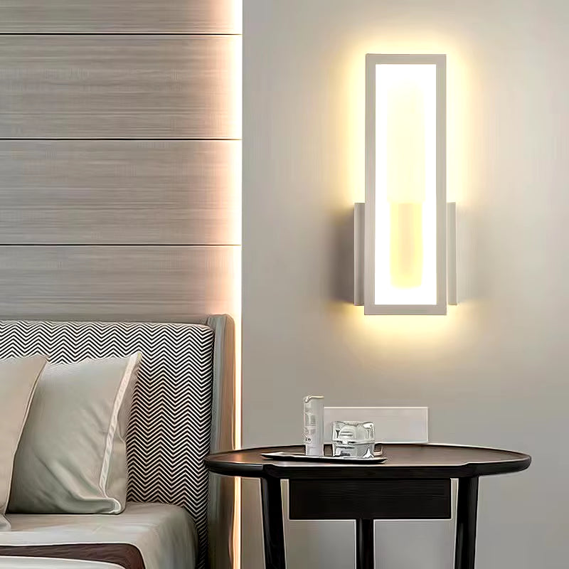Modern Minimalist Wall Lamps Home Decor Living Room Bedroom Bedside 16W Ac96V-260V Led Sconce Black White Light Aisle Decoration