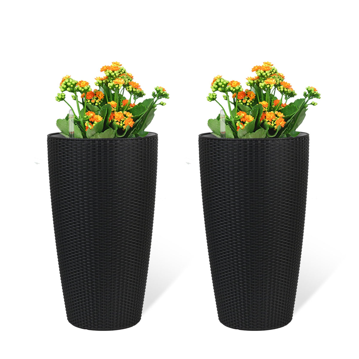 Tall Planters Set With Water Level Monitor And Auto Watering