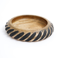 Handmade Wooden Bowl with Black Filler – Unique Artisan Craft