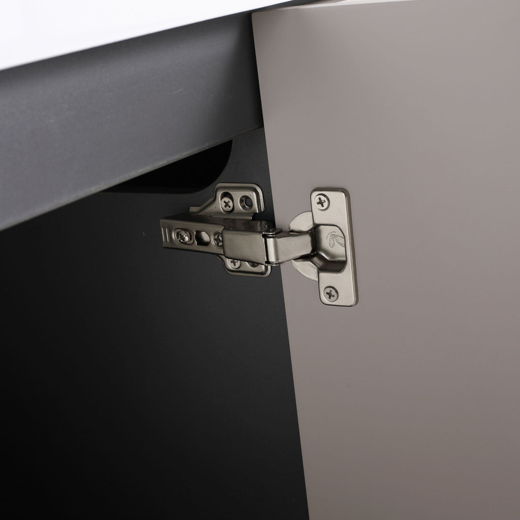 Contemporary Freestanding Bathroom Vanity With Resin Sink & Soft-Close Cabinet Doors