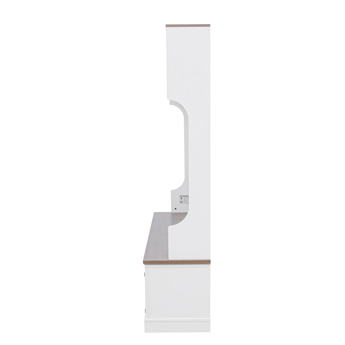Hall Tree With Bench And Shoe Storage, 5 In 1 Entryway Organizer Cabinet With Coat Rack, 4 Shoe Cubbies & 7 Hooks - White