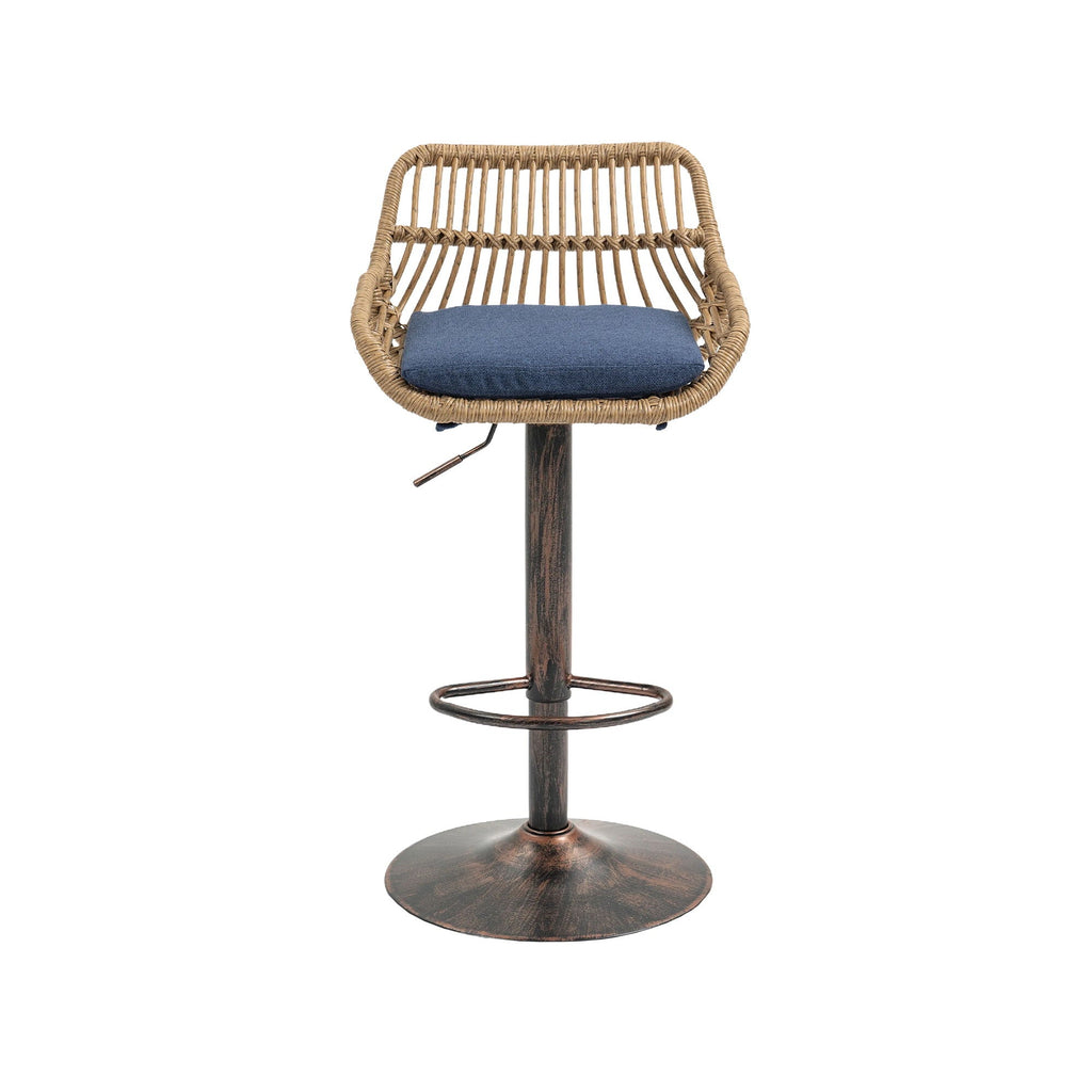 Modern Swivel Bar Stools Adjustable Counter Chairs With Footrest (Set of 2)