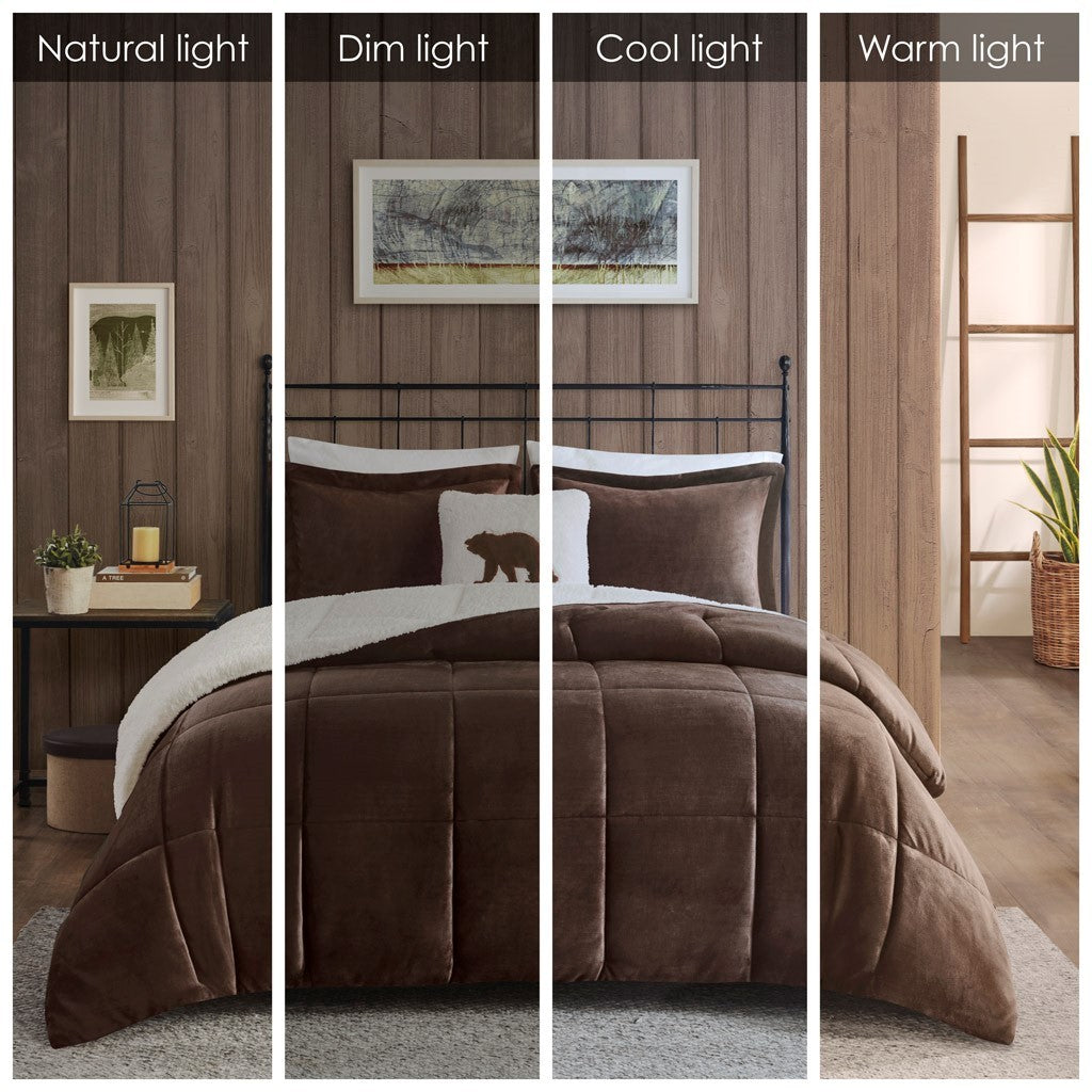 King Plush to Sherpa Down Alternative Comforter Set