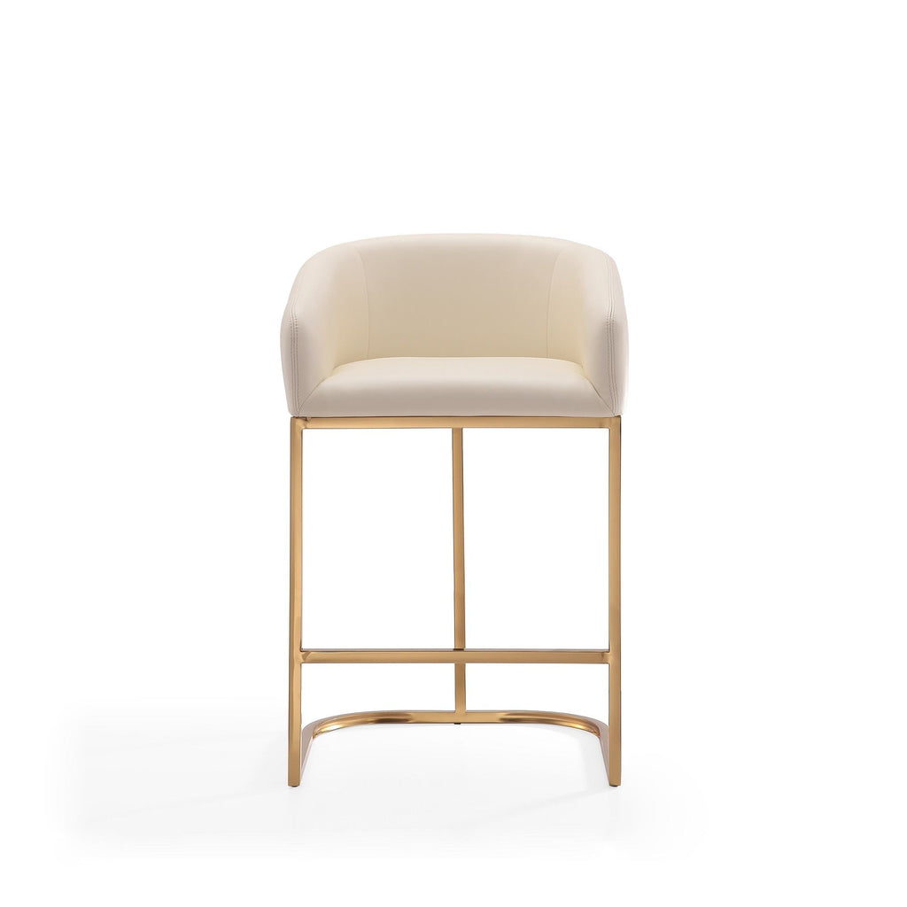 Mid-Century Modern Stool With Steel Base