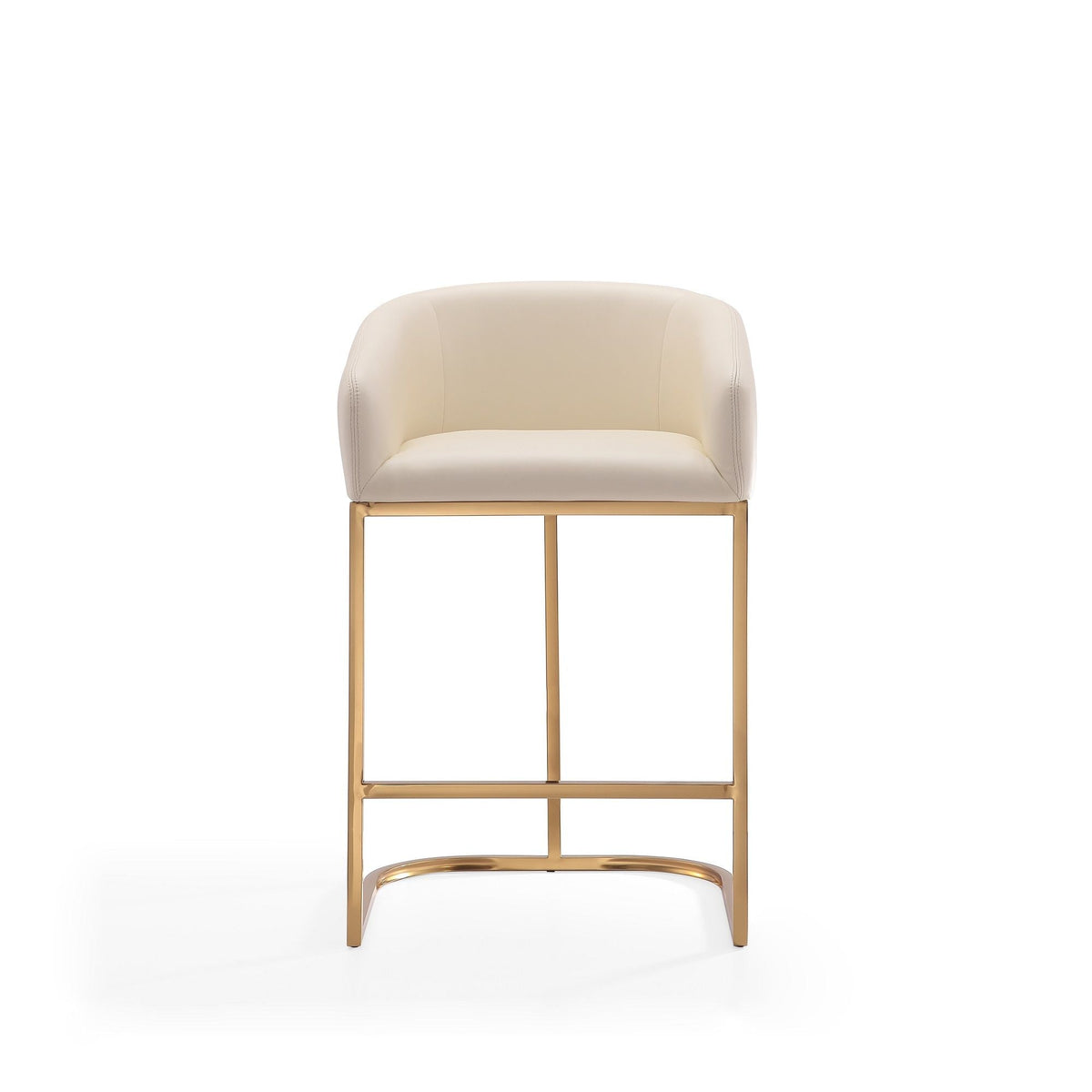 Mid-Century Modern Stool With Steel Base