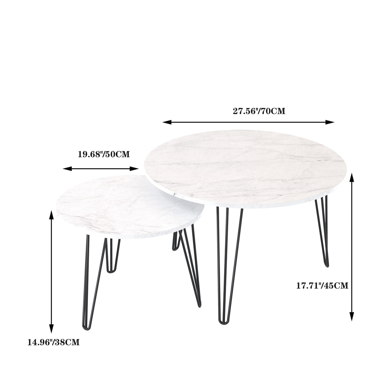 Round Nesting Coffee Table For Living Room (Set of 2)