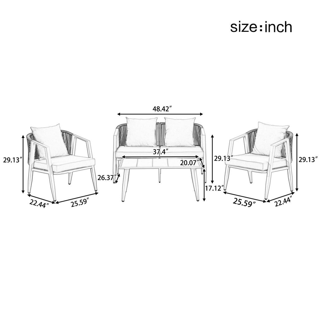 U_STYLE Durable and Comfortable Outdoor Seating Set