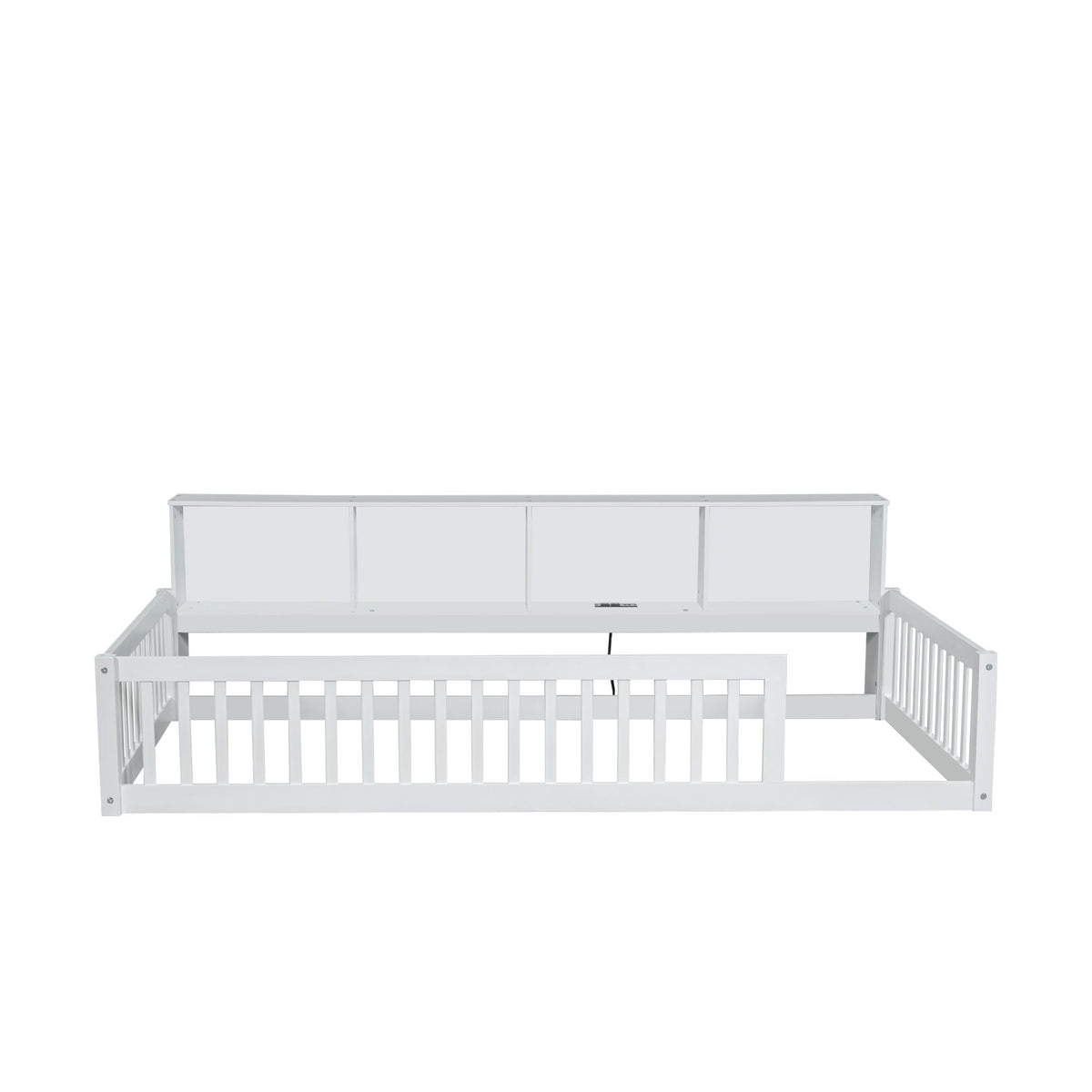 Floor Bed With Storage Cabinets And USB Ports