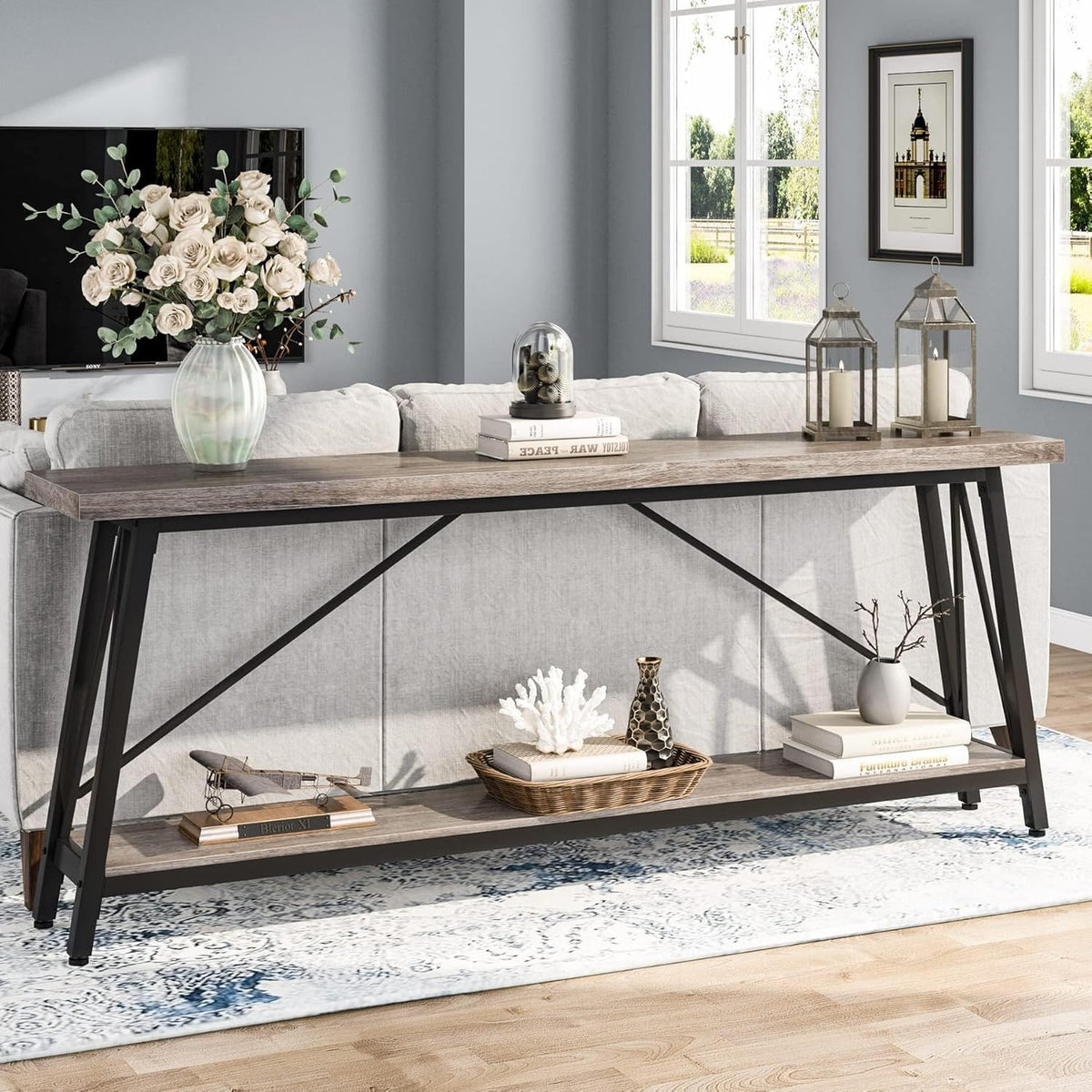 Sofa Table With Frame Extra Long Entryway Console