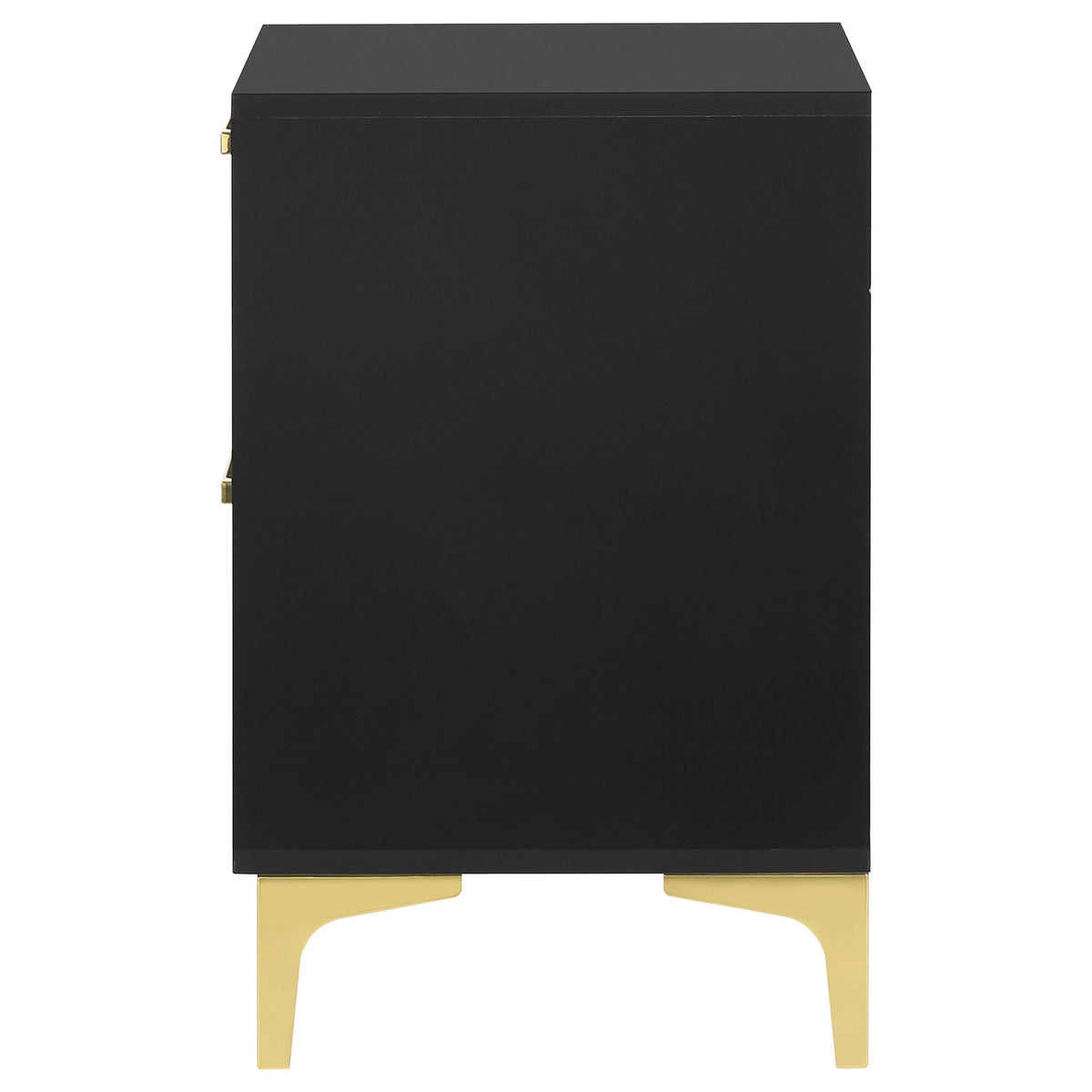 2 Drawer Rectangular Nightstand - Black