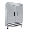 54" Commercial Freezer 49 Cu.Ft With 2 Solid Door Reach-In Freezers Stainless Steel Etl Approved Upright Freeze Storage - Silver